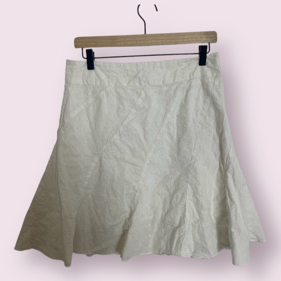 Eyelet Flutter Skate Floral Hipster Hippie Boho Bohemian Vaca Girly Mini Skirt - Picture 1 of 7